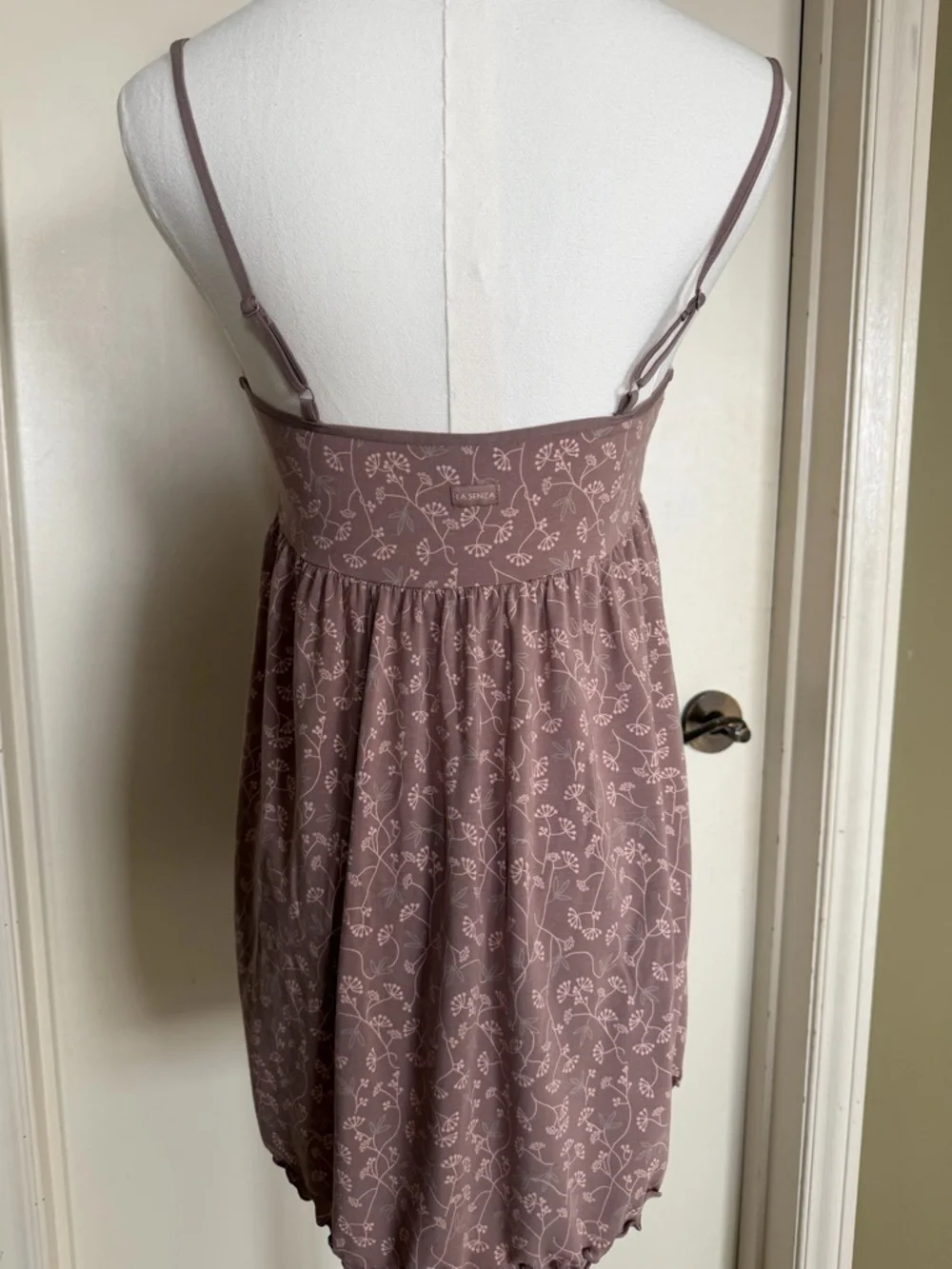 La Senza Babydoll Nightgown Chemise Floral Lace Trim Short Sleep Dress M - Picture 2 of 8